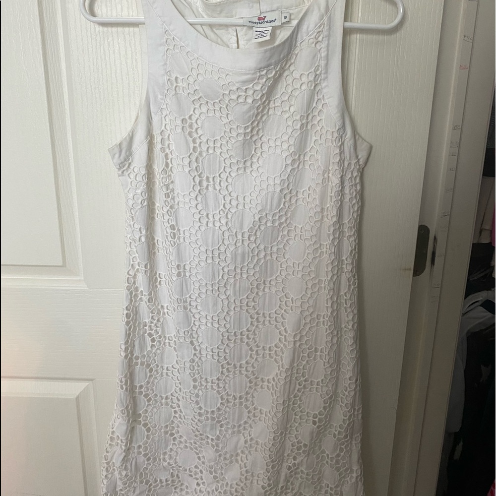 White crochet Shift dress